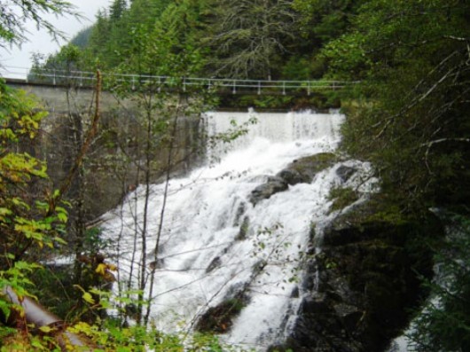 The Whitman Lake dam. (Alaska Energy Authority photo) 