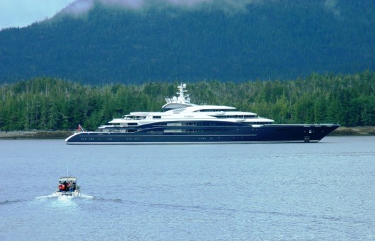 Super-sized yacht sails into Tongass Narrows