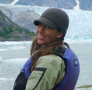 Outgoing SEACC Executive Director Malena Marvin poses while kayaking in Juneau's Mendenhall Lake. (Photo courtesy SEACC)