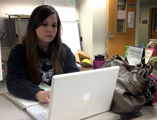 Lizzy Riley, a Kayhi senior, takes two in-person classes and three online.