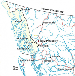 The KSM Prospect is inland from Southeast Alaska. (Courtesy SEACC)