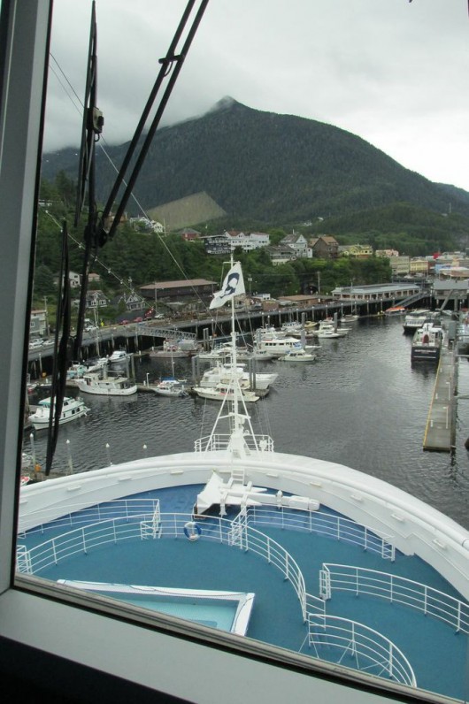 View of Ketchikan from the bridge of the Crown Princess.