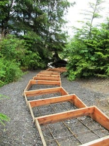 The Rotary Beach stairs, seen from the top, where there was no damage.