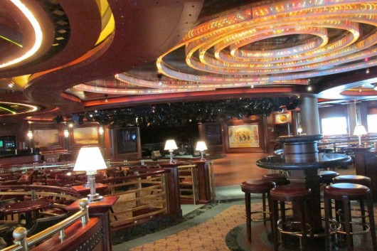 A lounge/performance area in the Crown Princess. The ship holds over 4,000 passengers and crew members.