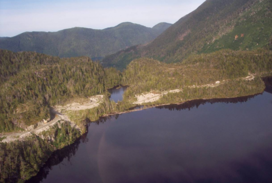 Aerial view of Rich's Pond and Lake Mellen on Prince of Wales Island, part of the area in the Reynolds Creek hydro project.