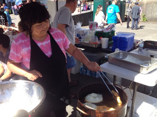 Frybread was one of many foods served at the festival. 