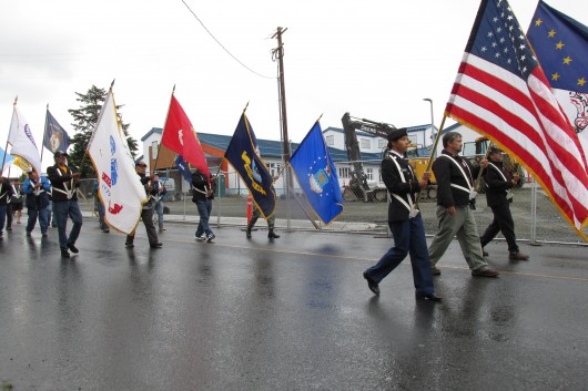 Veterans and current military members lead the parade.