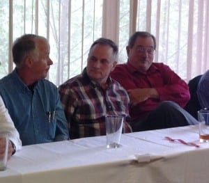 Mike Painter, Glen Thompson and John Harrington at a recent Chamber of Commerce forum. 