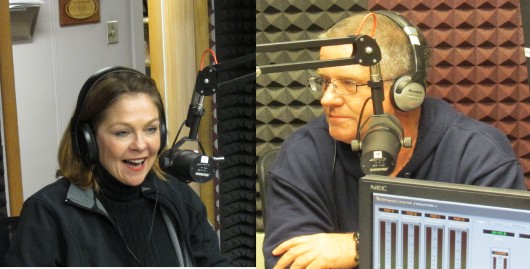 Candidates Michelle O'Brien and Glenn Brown in the KRBD studio.