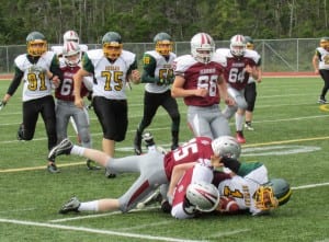 A snapshot from Kayhi's football game against Seward. Ketchikan paid $8,700 for fly the Seward team here.