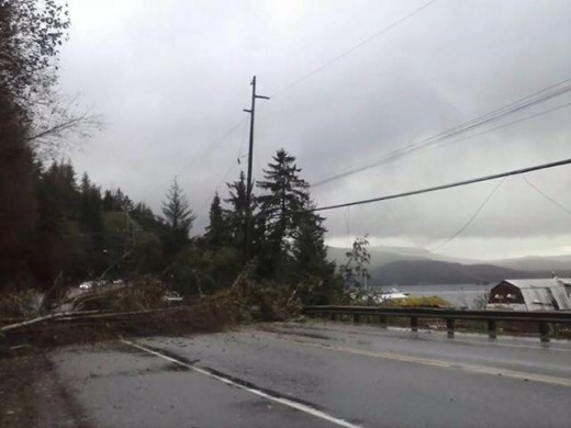 A photo of Monday's landslide, submitted by a KRBD listener. 