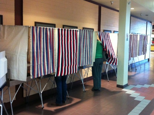 Ketchikan voters cast their ballots at The Plaza mall precinct.