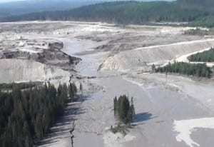 B.C.'s Mount Polley Mine tailings pond broke in August, releasing water and sediment. (Courtesy BC Ministry of Mines)