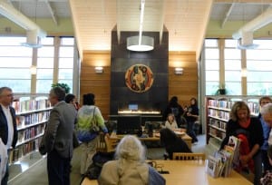 The Ketchikan Public Library is seen during an art unveiling ceremony.