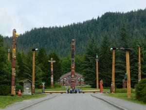 Saxman Totem Park and Clan House.