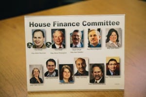 This photo of the House Finance Committee members was on display at the Ketchikan LIO during Tuesday's budget hearing.