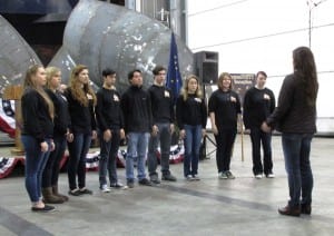 Ketchikan High School choir members perform Alaska's Flag.