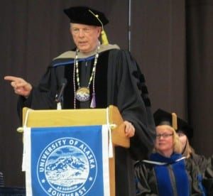 UA President Patrick Gamble was one of the speakers during Saturday's graduation. 