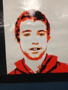 One of the student portraits created by Revilla teacher Jackie Keizer