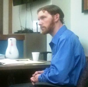 John Mathis Jr. listens to court proceedings in his trial Tuesday. (Photo by Madelyn Beck)