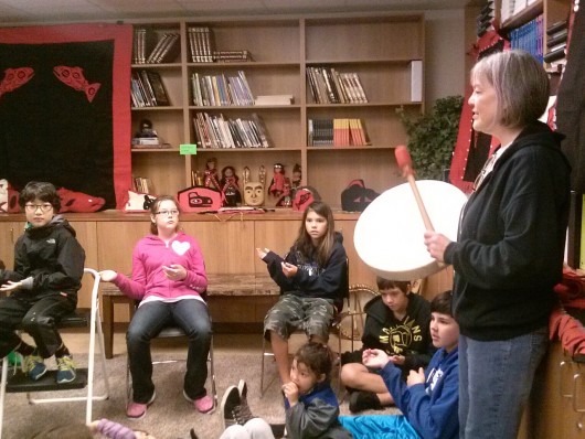 KIC Culture Camp participants sing a traditional song. (Photo by Madelyn Beck)