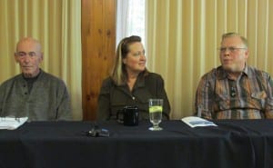 From left, city mayor candidate Ed Plute and Council candidates Julie Isom and Spencer Strassburg. 
