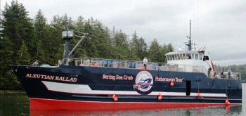 The Aleutian Ballad, a former “Deadliest Catch” vessel, hosts Ketchikan’s Bering Sea Crab Fishermen’s Tour. (Photo courtesy Alaska Crab Tour)