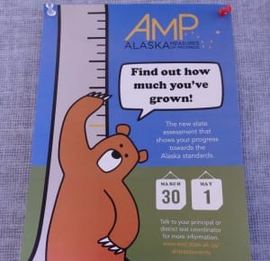 A poster in the Haines school this spring. (Photo by Emily Files/KHNS)