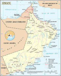 A map of Oman. (Wikimedia Commons image; United Nations map)