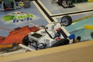 One of the competitors on the playing field.