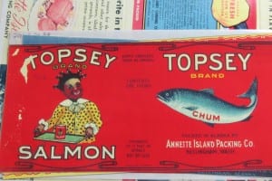 Ratialized imagery marketing salmon to the South in the late 1800's.