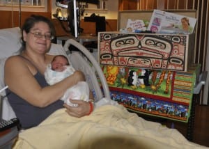 Leanna Booth and baby Tobias on New Year's day 2016. 