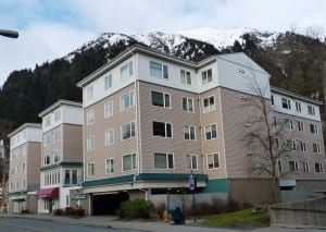 Fireweed Place, a 67-unit seniors’ apartment building in downtown Juneau. (Photo by Ed Schoenfeld/CoastAlaska News)