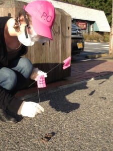 Fartzenpooter places P.O.O.P warning flags.