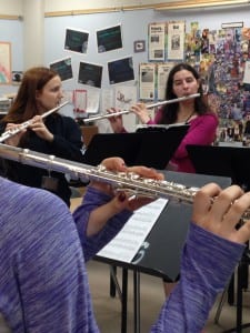 Students in the flute and oboe sectional.