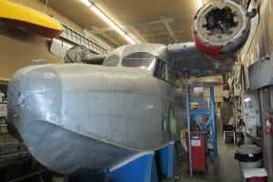 The Grumman Goose "smiles" as it undergoes restoration.