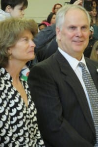 Senator Lisa Murkowski and School Superintendent Robert Boyle.