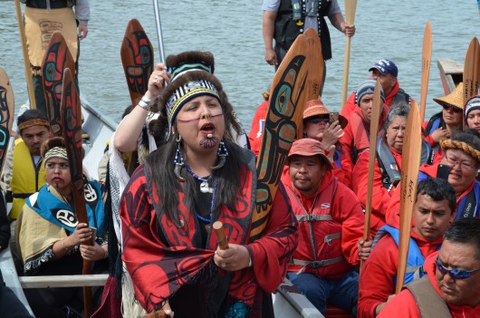 Ketchikan canoe arrives at Celebration 2016