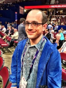 Trevor Shaw at the Republican National Convention in Cleveland. (Photo by Liz Ruskin/APRN)