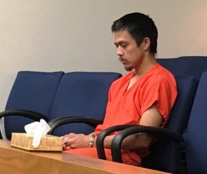 Albert Macasaet is seen in Ketchikan District Court during his first-felony appearance Tuesday, Aug. 16. (Photo by Leila Kheiry)