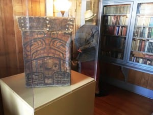 Inside William Duncan's cottage in Metlakatla are historic items, such as this bentwood box, brought from British Columbia by the town's pioneers in the late 1800s. (Photo by Leila Kheiry)
