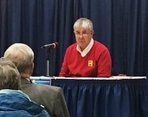 Republican candidate for House District 36 Bob Sivertsen speaks during the debate. (Photo by Leila Kheiry)