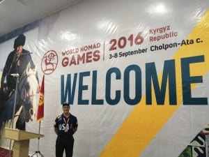 Mark Jahnke during the World Nomad Games in Kyrgyzstan . (Photo courtesy Mark Jahnke) 
