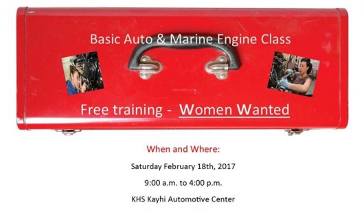 Free basic auto and marine engine class offered