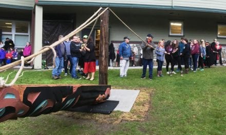 Schoenbar Pathfinder pole raised on last day of school