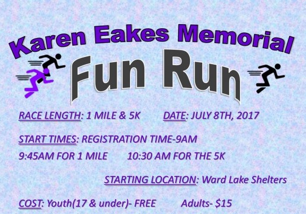 Karen Eakes Fun Run set for Saturday