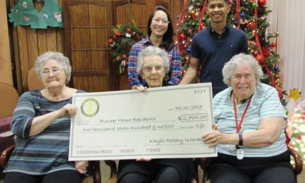 Kayhi Rotary Interact donates funds to the Ketchikan Pioneers Home