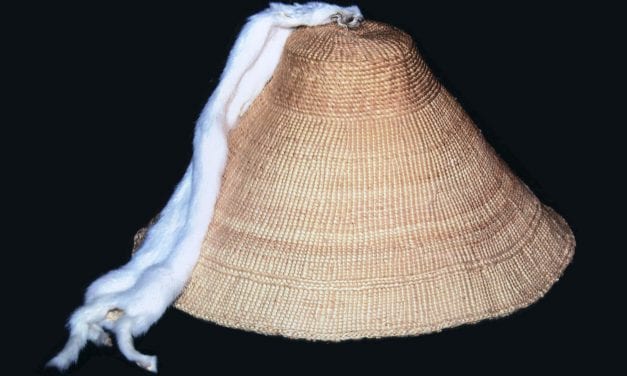 Haida weaver Delores Churchill replicates ancient hat