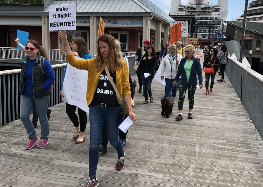 Small protest demands action on immigrant families