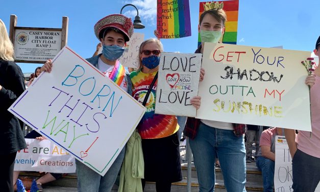 Crowds turn out to protest outside Ketchikan shop that reportedly refused service for same-sex wedding